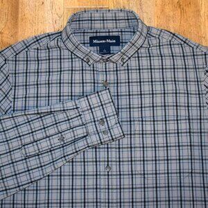 Mizzen+Main Men's Plaid Trim Fit Shirt Large